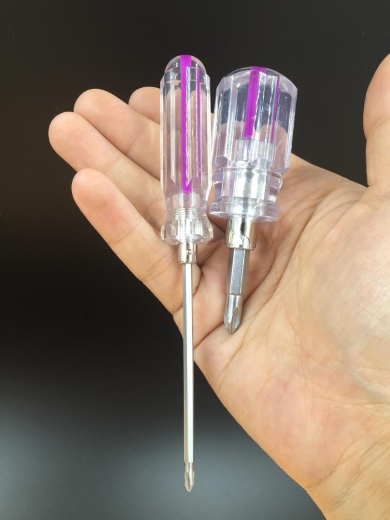 超值透明水晶双用螺丝刀 短螺丝刀 迷你拇指螺丝刀