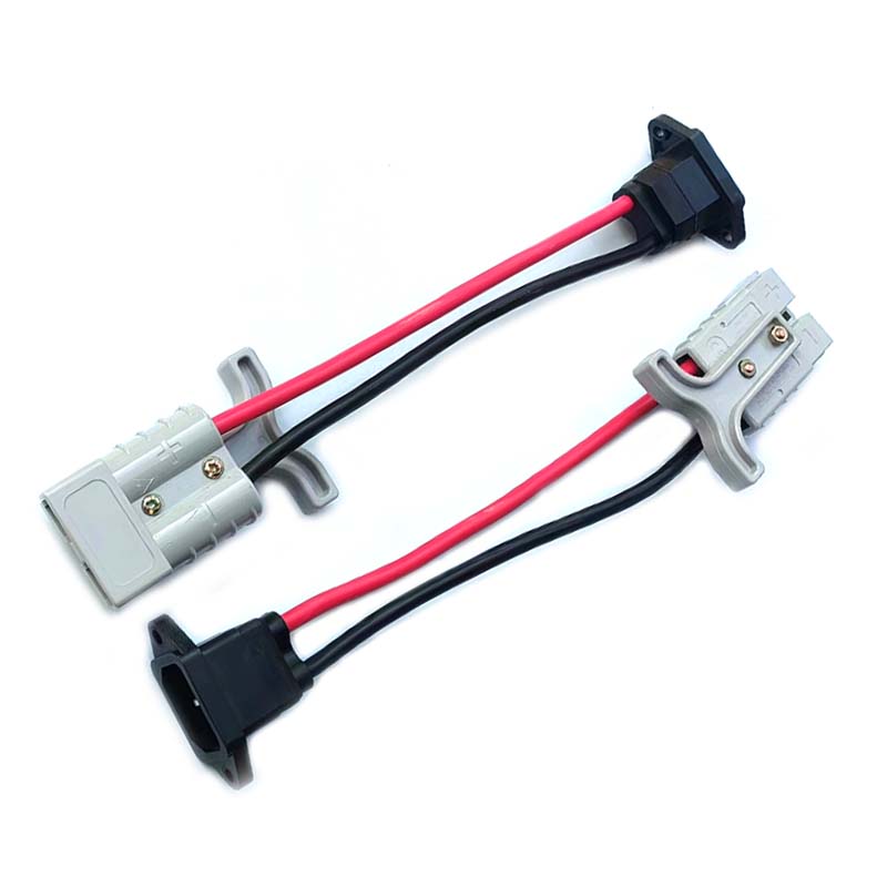 外卖租锂电安德森转品字头插头转换线电动车电池转接线50A放电口