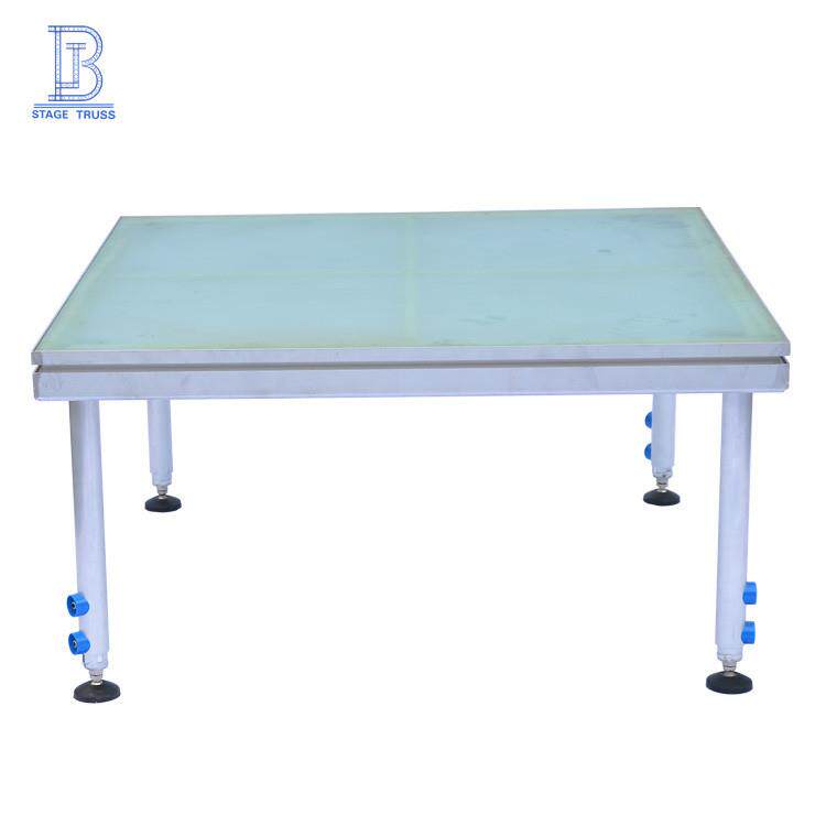 厂家直销钢化玻璃拼装舞台拆装舞台铝合金活动舞台婚庆舞台