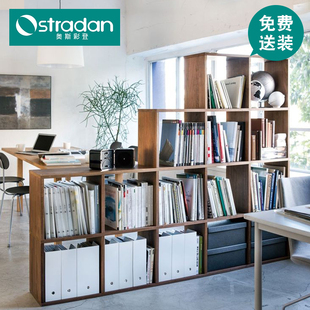 办公室实木隔断矮柜地柜客厅格子柜储物收纳柜打印机桌边柜低柜子