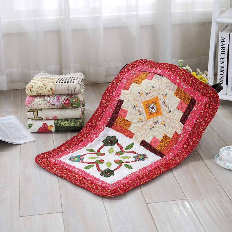 绗缝手工拼布全棉椅垫防滑客厅布艺田园卧室垫子进门入门地垫机洗