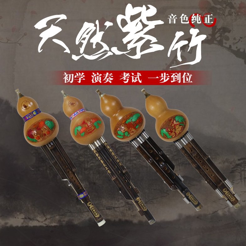 葫芦丝 云南葫芦丝乐器 专业紫竹三音C调 降B调 白铜可拆多省包邮