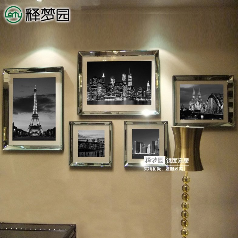 释梦园 镜面画框 挂饰墙饰壁饰 画框相框组合 欧式创意壁饰1149C