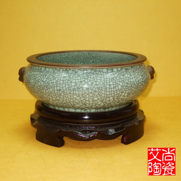 水仙花盆无孔水培植物多肉陶瓷盆铜钱草花器裂纹釉仿古瓷笔洗水洗