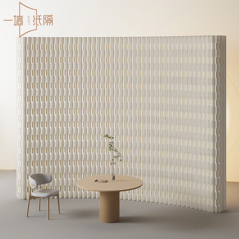 办公室屏风隔断墙纸屏风折叠移动轻型商用展会隔档墙简约背景墙
