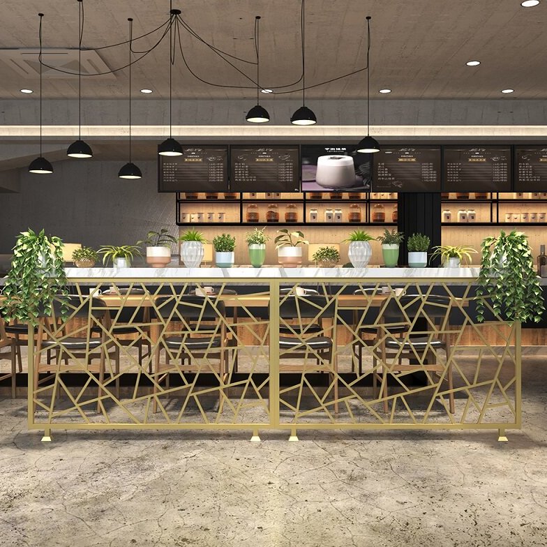 北欧铁艺护栏装饰火锅店卡座隔断饭店矮墙酒吧工业风屏风餐厅围栏