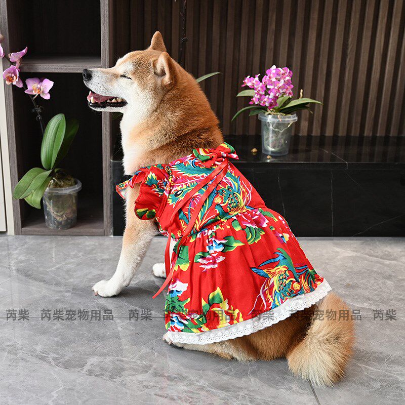 宠物狗狗猫咪柯基泰迪柴犬衣服格子碎花夏季四季背带裙子清凉背心