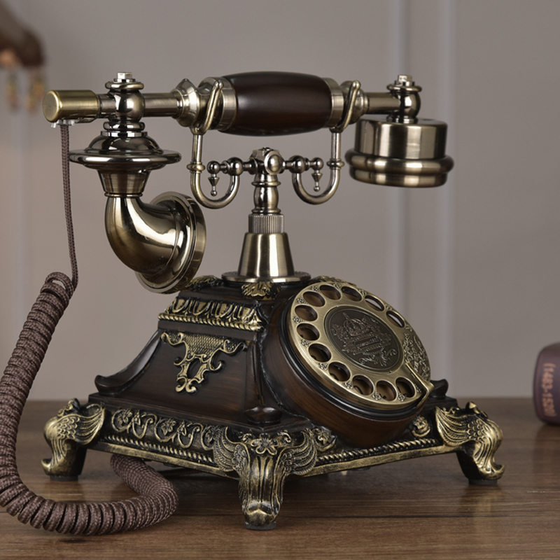 仿古电话机老式复古转盘拨号电话时尚创意欧式田园客厅家用座机