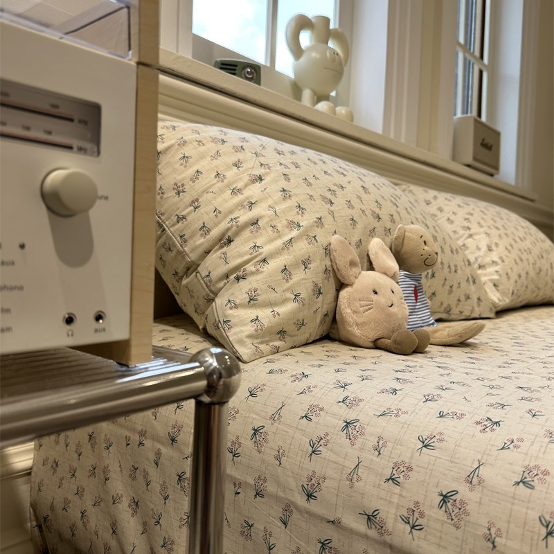 韩系格子碎花床笠床单单件保护套全棉学生宿舍床罩1.35m