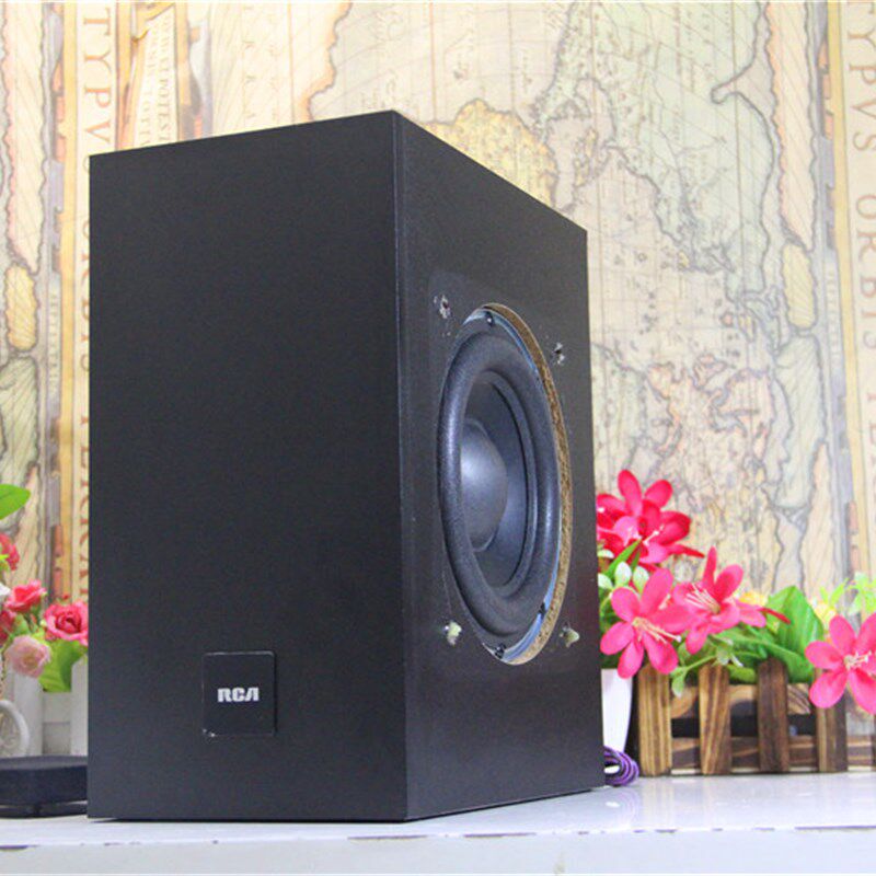 全木质无源音箱家用超重低音炮家庭影院美国RCA低音炮6.5寸喇叭