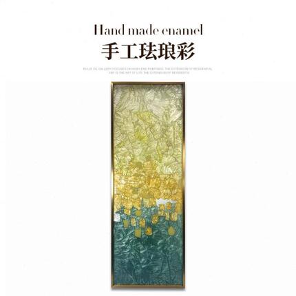 瑞杰 珐琅彩画《璀璨》轻奢走廊过道装饰画 别墅复式楼挑空巨幅画