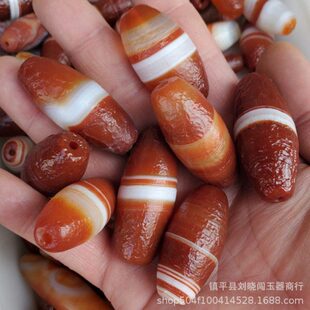 包浆玛瑙天珠路路通玉石散珠缠丝玛瑙勒子蜜蜡弯管桶珠饰品珠子