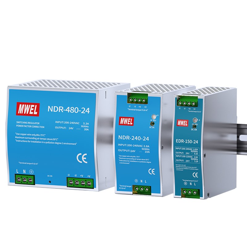 EDR/NDR导轨式开关电源24V变压器220伏转12V直流轨道电源模块120W