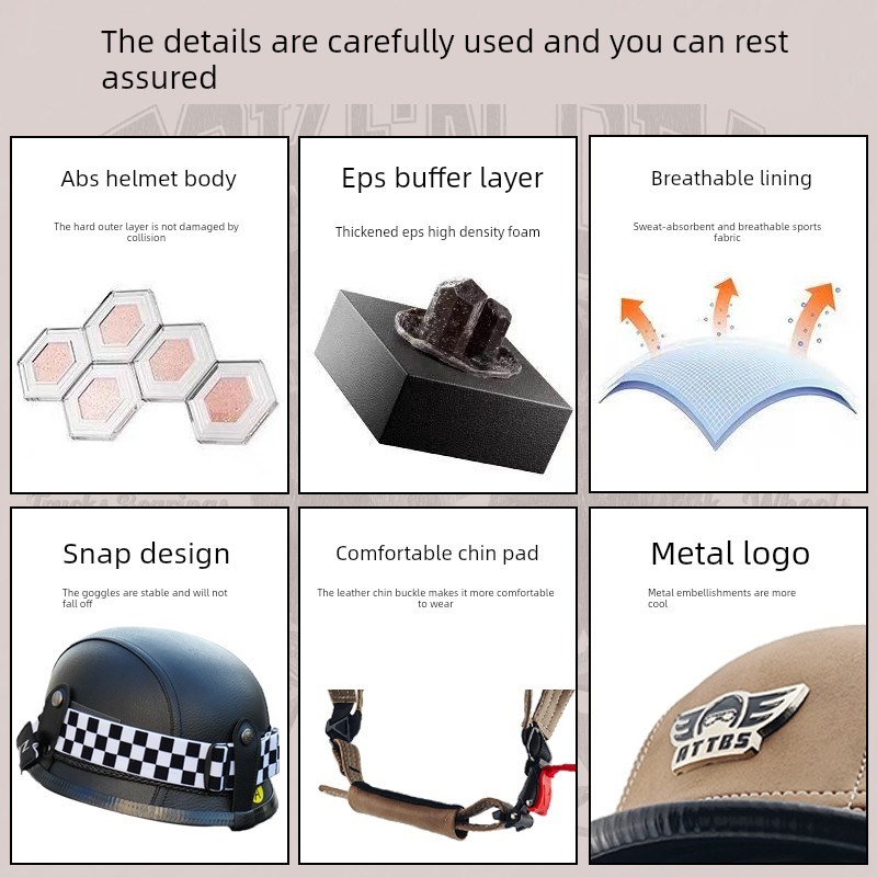LS2覆古巡航摩托车头盔男夏季3C认证半盔哈雷电动车大兵盔机车皮