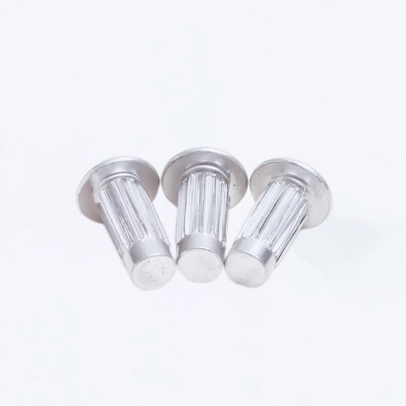 304不锈钢斜纹标牌铆钉直纹实心螺旋铆钉圆头敲击滚花铭牌螺纹钉