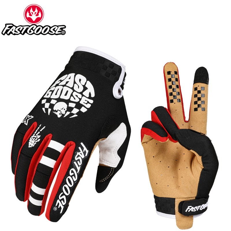 新款骷髅触屏摩托车越野自行车山地车户外骑行耐磨透气男女手套