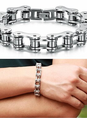 朋克嘻哈不锈钢单车手链男潮流饰品女钛钢机车男士链条粗厂家