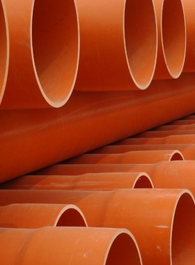 CPVC电力管电缆管穿线管埋地用管枕管卡110橘红色道路施工用管