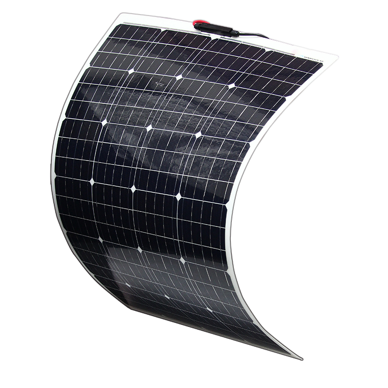 包邮半柔性单晶太阳能电池板18V100W房车汽车12V蓄电瓶充电改装
