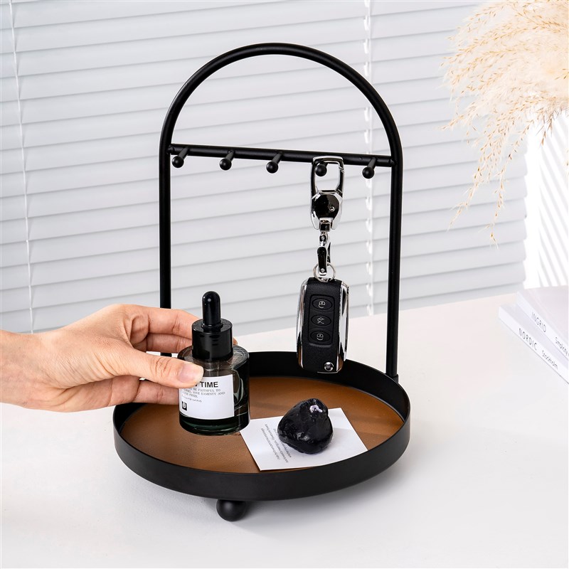 简约钥匙收纳盒玄关桌面整理架置物架托盘摆件轻奢入户装饰品