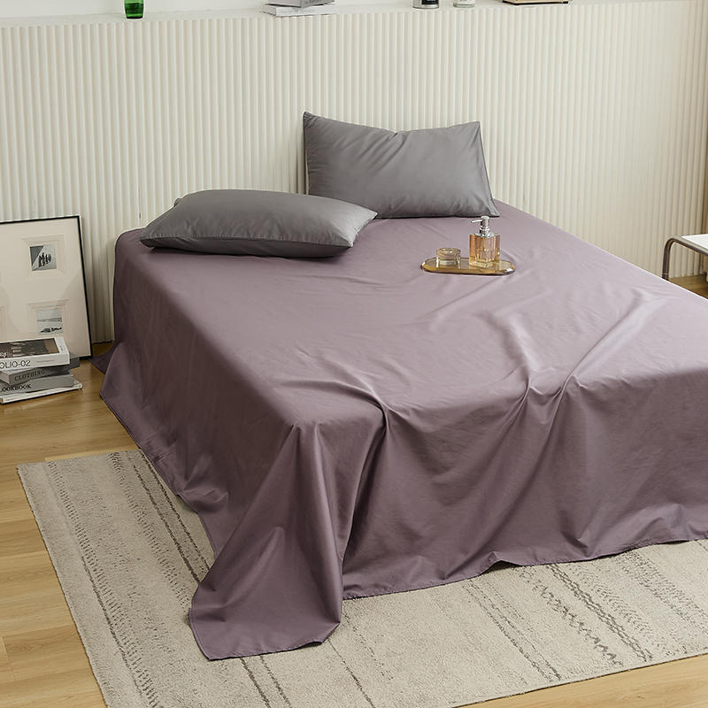 简约轻奢纯色100支全棉新疆长绒棉床笠单件 单R双人床单枕套单品