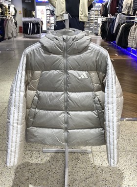 冬季新品ADIDAS阿迪达斯男装保暖运动休闲连帽羽绒服外套KC2496