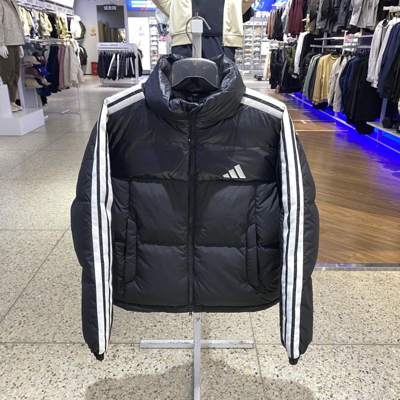 正品阿迪达斯ADIDAS女款三条纹立领百搭保暖运动休闲羽绒服KC5894