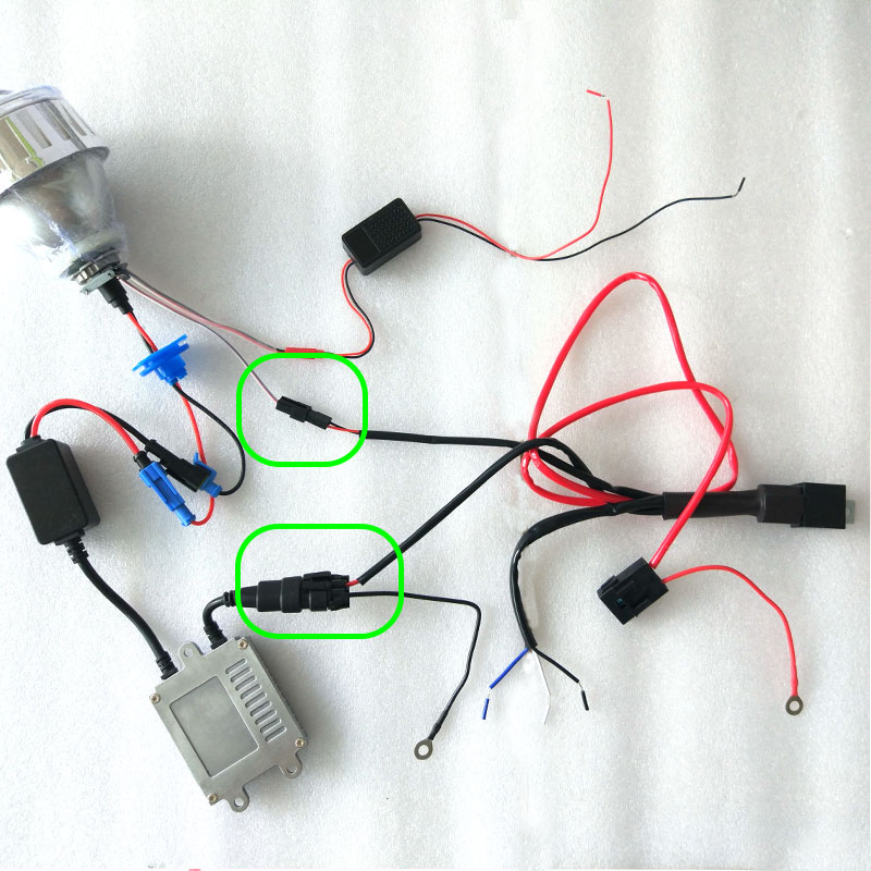 继电器控制线组氙气灯透镜控制线HID灯泡远近光线束变光大灯12V伏