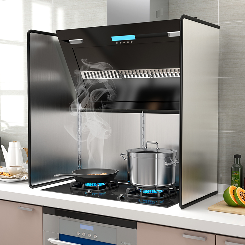 不锈钢挡油板厨房煤气灶台耐高温隔热板炒菜防油溅油烟机隔油挡板