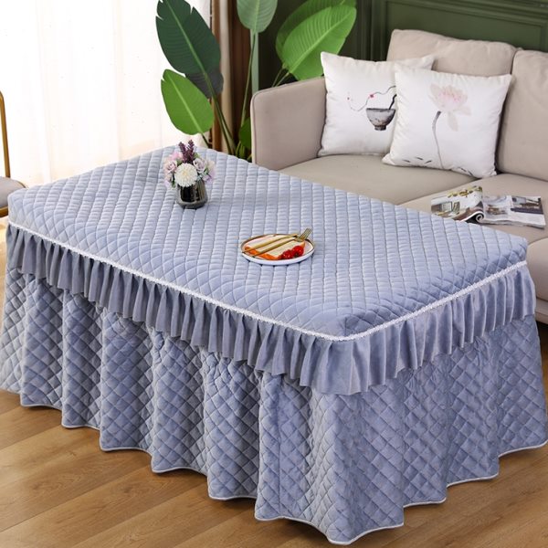 加厚绒电炉罩烤火罩长方形裙摆式冬季家用茶几取暖桌布电暖炉被套