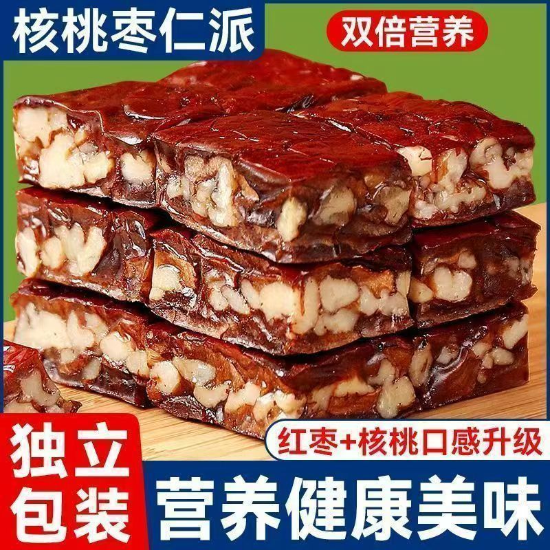 厚切枣仁派新疆特产红枣夹核桃仁枣糕中式点心休闲零食真空小包装