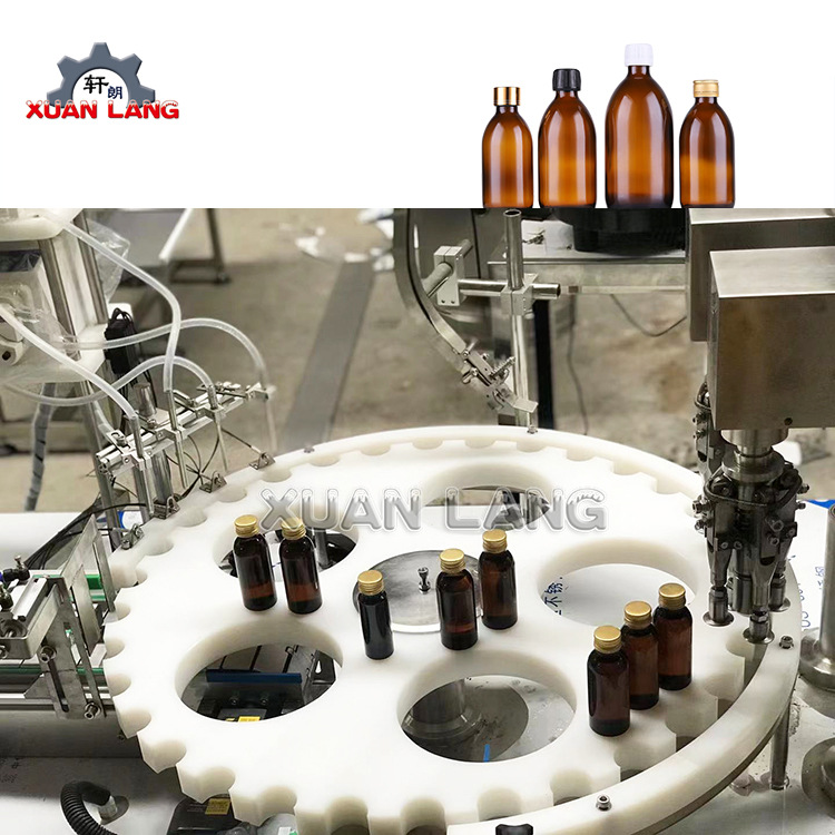酵素保健品高速灌装机 口服液瓶装轧盖压盖机 50ml定量灌装机定制