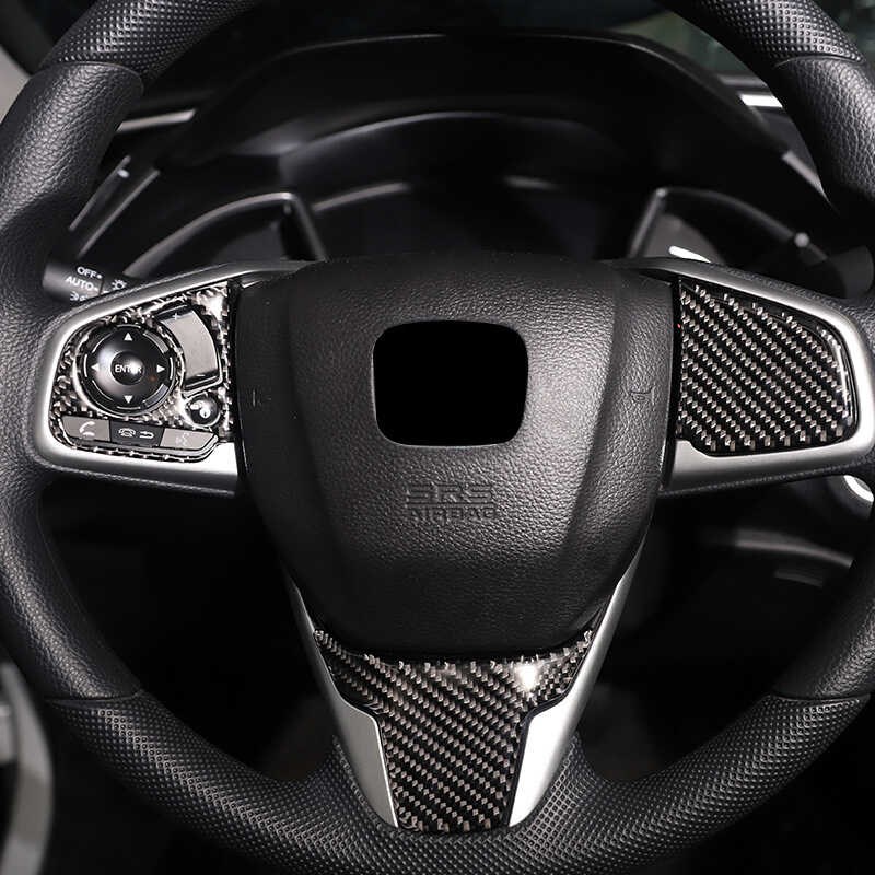 适用于本田十代思域改装方向盘按键装饰框贴思域碳纤维内饰配件