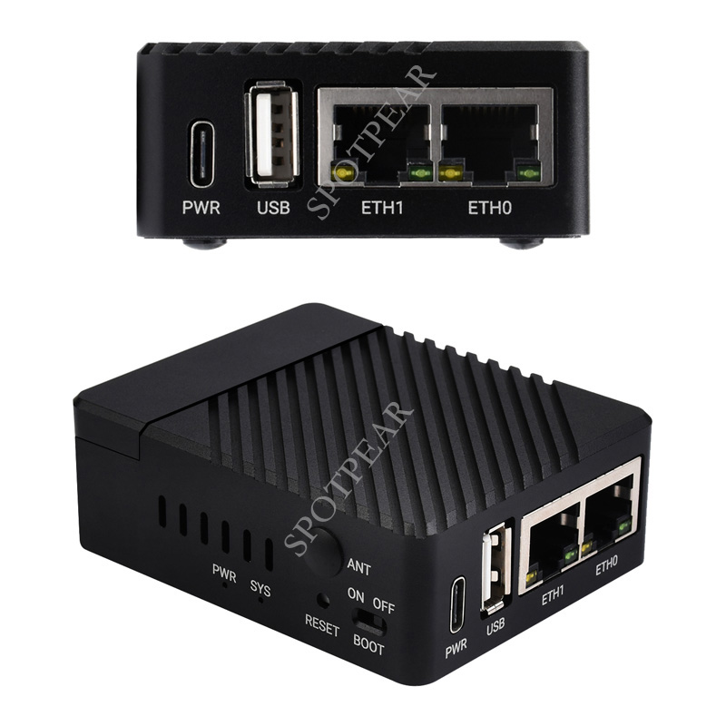 树莓派CM4迷你主机 双千兆以太网RJ45接口扩展板带金属外壳