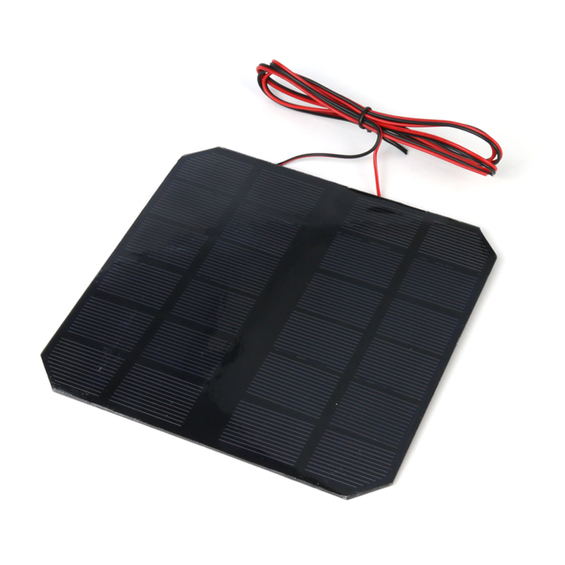 带线3W 6V 500mA太阳能板单晶硅光伏电池板充电器电源LED灯发电