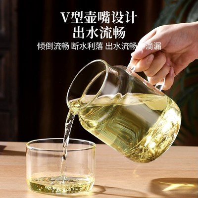 800ml大容量带盖杯子家用喝水杯女耐高温玻璃带把刻度杯男泡茶杯