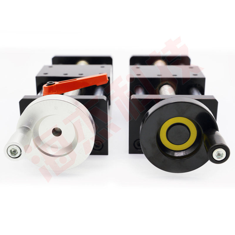 滑台模组手摇手动款EBNH精密滚珠丝杆十字直线导轨升降台带刻度尺