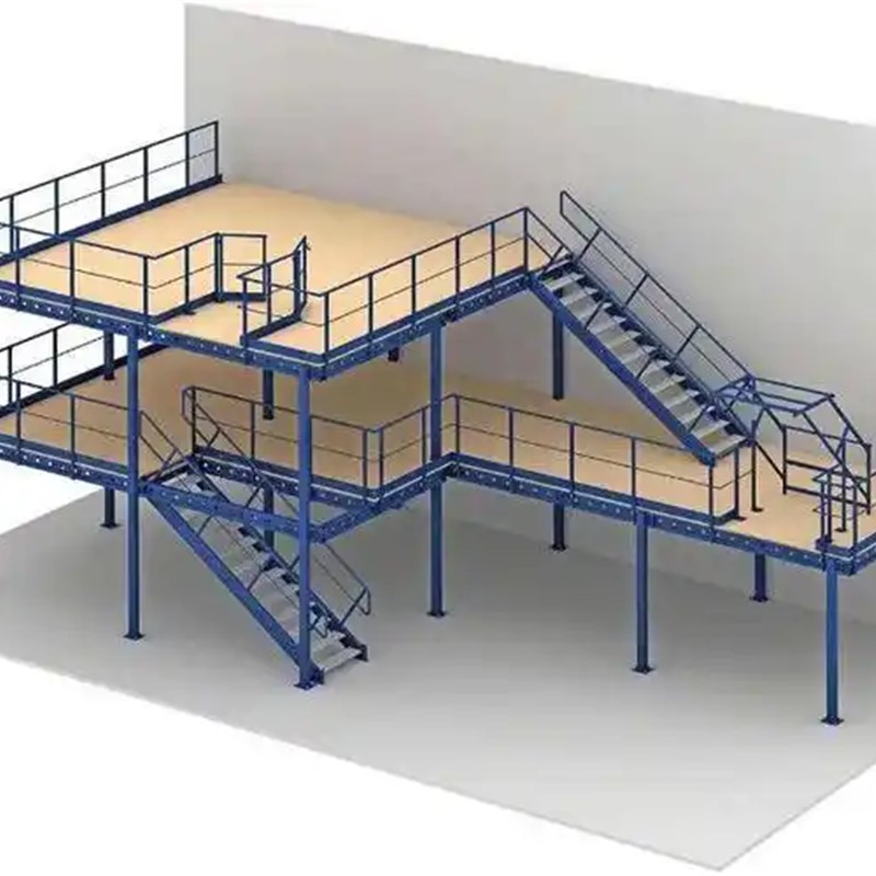 可拆卸重型阁楼i平台货架搭建室内仓库车间二层钢结构工字钢平台