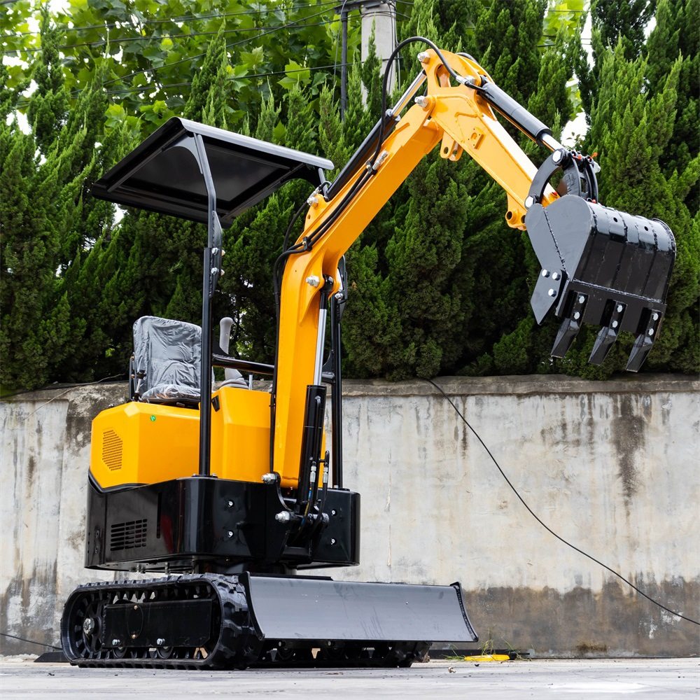 出口美国迷你型挖掘机 1吨室内拆除履带式小挖机 路面破碎挖土机