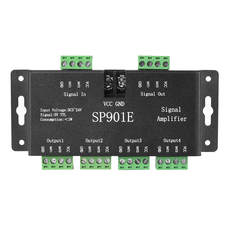 SP901E发射器LED全彩灯带支持配TTL常规LED单线驱动IC信号放大器
