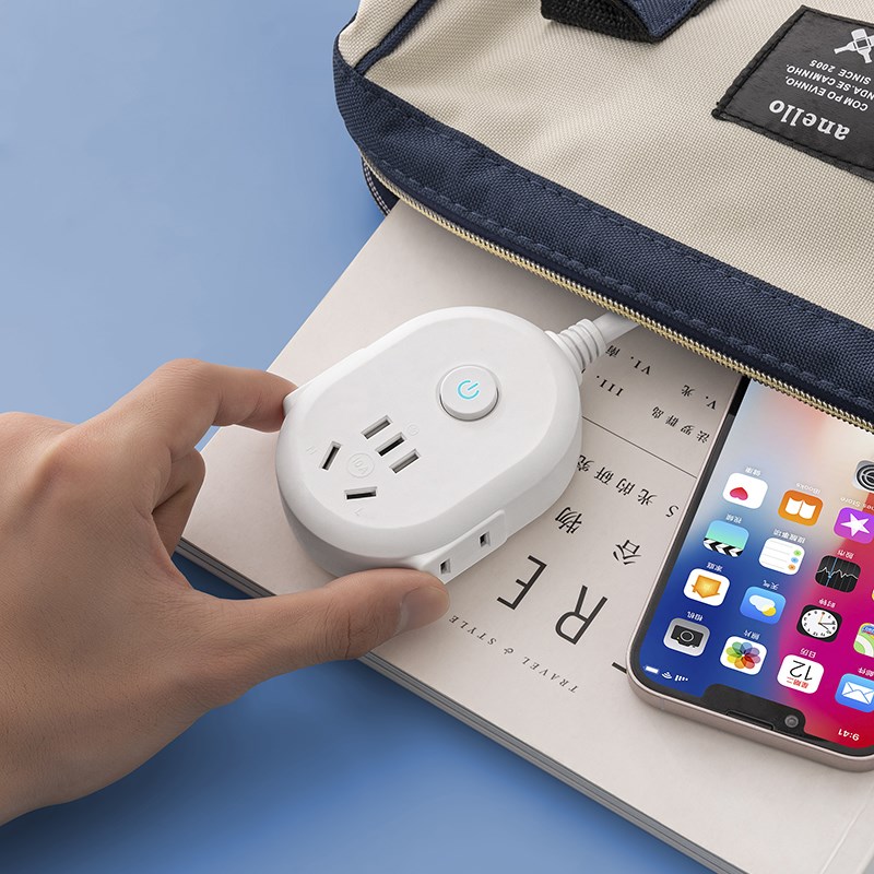 迷你电源延长线插座插排插线板带线面板多孔插板带开关充电转换器