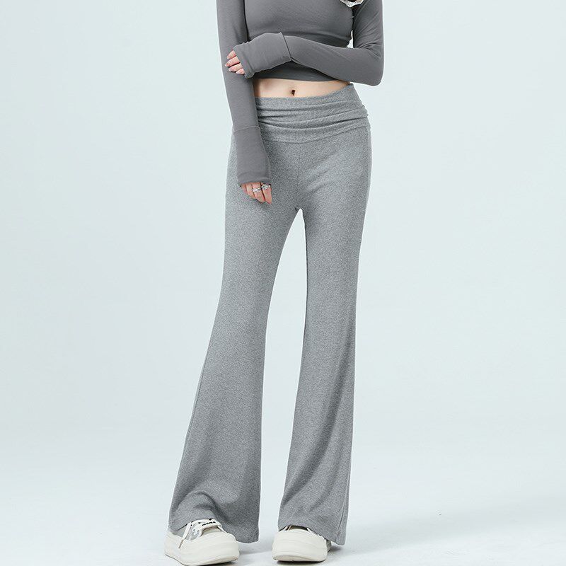 无托腹孕妇喇叭裤春秋新款加绒加厚秋冬款微喇孕妇高弹力长裤子女