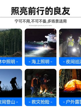户外12v巡逻强光超亮船用聚光远射手持55w黑色213氙气24v探照灯
