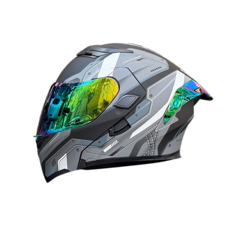 3C认证ORZ摩托车头盔男女揭面盔摩旅机车全盔四季通用个性大尾翼