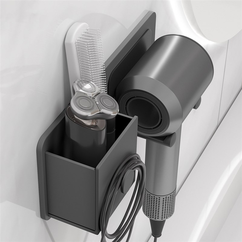 家用太空铝吹风机置物架免打孔壁挂右侧电吹风挂架梳子吹风机支架