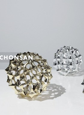 北欧现代欧式风格创意摆设铸铝镂空D饰品摆件客厅酒柜书房桌面装