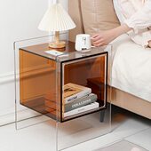 悬空亚克力床头柜透明沙发边几简约现代客厅边柜卧室轻奢小茶几
