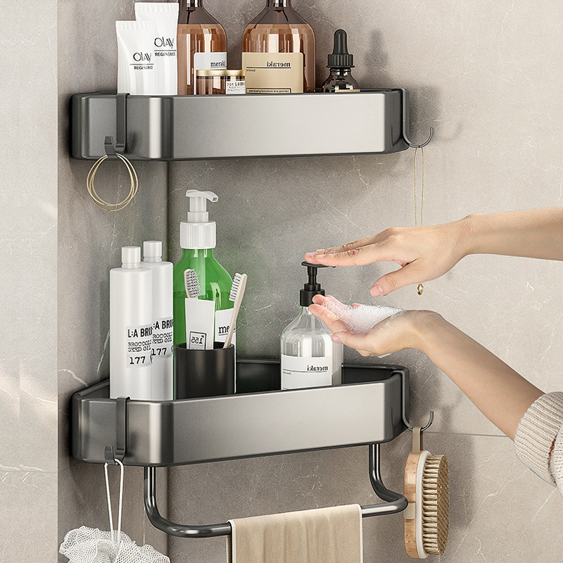 浴室三角架置物架免打孔壁挂厕所B洗澡卫生间洗漱洗手台墙上收纳