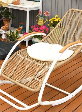 莫氏摇椅户外阳台家用休闲椅藤编懒人椅子成人藤椅摇摇椅单人躺椅