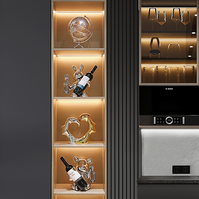 酒柜装饰品现代创意家居玄关w电镀银红酒架电视柜轻奢高档客厅摆